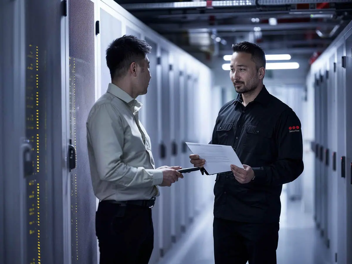 Securitas Mitarbeiter im Datacenter